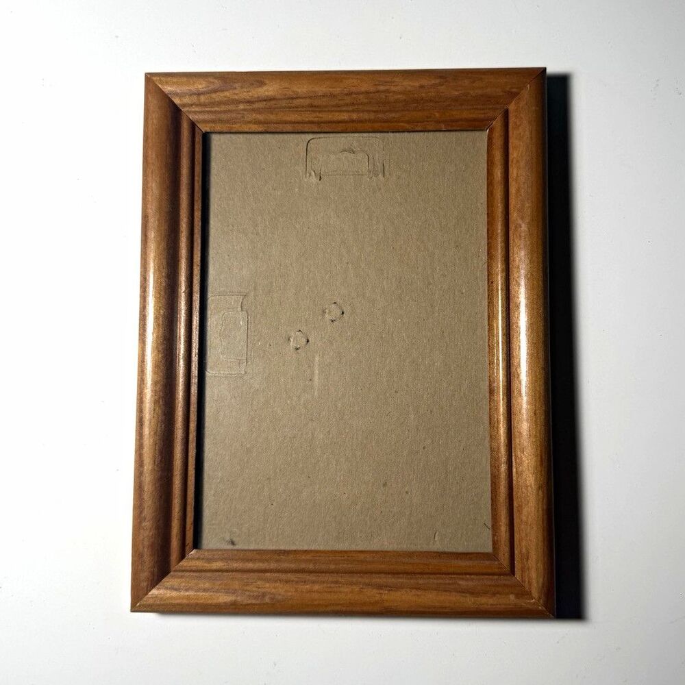3x5 Brown Wood Photo Frame Freestanding Easel Back, Portrait, Solid Plain